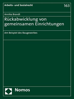 cover image of Rückabwicklung von gemeinsamen Einrichtungen